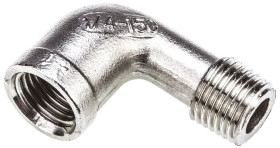 Złączka rurowa ze stali nierdzewnej gwint 1 6.35 mm RS PRO gwint 2 6.35 mm, gwint: żeński Okrągłe 90° Kolanko, Męski