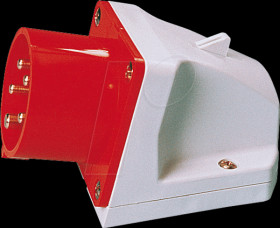 525-6 CEE wall-mounted plug, no cover, 400 V, 32 A
