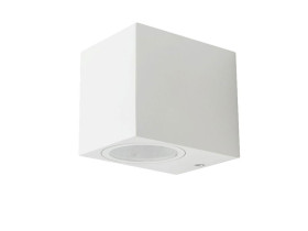 VT-7651 Kinkiet SLEEK GU10 kształt: kwadrat obudowa: biała IP44 7539 V-TAC