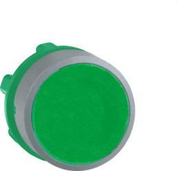 Pushbutton, unlabeled, unlit, groping, waistband round, green, front ring light gray, mounting Ø 22 mm, ZB5AA3C0