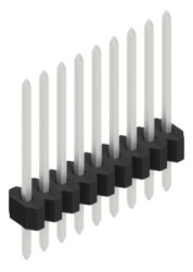 Pin header, 9 pole, pitch 1.27 mm, straight, black, 10060466