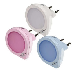 Zestaw lampek nocnych LED 0,4W 1,5lm NL 01 QD Set z czujnikiem zmierzchowym /biała, różowa, jasnoniebieska/ 1173180