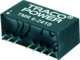 DC converter, 18-36 VDC, 6 W, 2 outputs, ±5 VDC, 82 % efficiency, TMR 6-2421