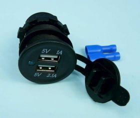 PODW.ŁAD.USB LED BLUE 12-24V/3,1A
