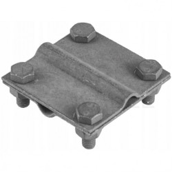 Złącze krzyżowe odgromowe MAŁE (55x55mm, dwie płytki, 4xM8) ocynk ogniowy drut bednarka PAWBOL