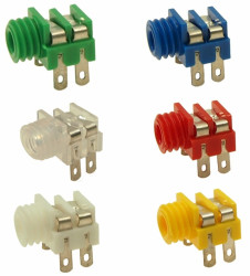 Wtyk jack 3,5 mm Żeński Gniazdo gniazda typu mono Montaż na panelu Niebieski