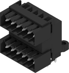 Pin header, 12 pole, pitch 3.5 mm, angled, black, 2000900000