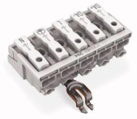 Złączka zasilająca 5-biegunowa bez stopek ze stykiem PE 294-4335 /250szt./