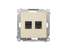 SIMON 55 Gniazdo telefoniczne podwójne RJ12 szampański mat TF2.01/144 KONTAKT SIMON