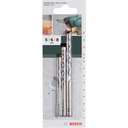 Bosch 2609255416 Carbide Twist Drill Concrete Set Straight Shank 5 to 8mm 3-pcs