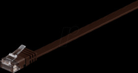 95892 Flat patch cable, UTP, Cat.6, dark brown, 1.5m