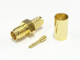 Gniazdo SMA zaciskane na przewód H155 Au