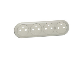 CELIANE Plakietka płaska do gniazd 4 x 2P+Z zespolonego 16A 250 v tytanowa 068414 LEGRAND