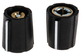 Pokrętło potencjometru oś: 4mm średnica: 11.5mm Okrągłe Nylon Czarny Sifam