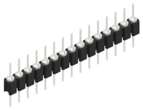 Pin header, 15 pole, pitch 2.54 mm, straight, black, 10040134