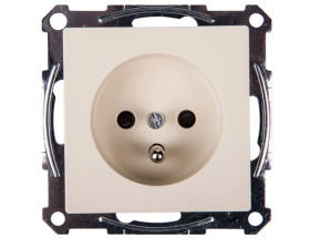 Merten System M Gniazdo pojedyncze z/u 16A IP20 z przesłonami kremowe MTN2600-0344