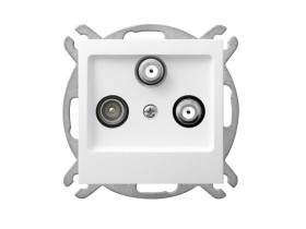 AS Gniazdo antenowe RTV-SAT z dwoma wyjściami SAT białe GPA-G2S/m/00 OSPEL