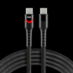 Kabel USB C-C 60W Power Delivery LED 2m – everActive CBB-2PDR, szybkie ładowanie 3A/20V z RGB