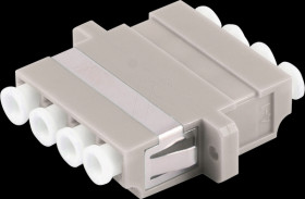 BS07-60044 FO coupler, LC / LC, quad, beige