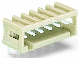 Pin header, 10 pole, pitch 3.5 mm, angled, light gray, 734-170