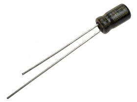 Kondensator; elektrolityczny; niskoimpedancyjny; 10uF; 25V; SLR100M1EC07M; fi 4x7mm; 1,5mm; przewlekany (THT); luzem; Jamicon; R