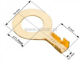 Konektor ( oczko ) mosiądz 12mm, kabel 2,5-4mm2