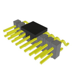 Listwa stykowa PCB 18-pinowe TSM raster: 2.54 mm Poziomy 2-rzędowe Samtec Powierzchnia495 V Bez osłony