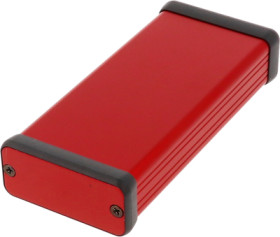 Aluminum enclosure, (L x W x H) 120 x 54 x 23 mm, red, IP54, 1455C1201RD