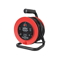 Faithfull Power Plus XP23-E1 Open Drum Cable Reel 240V 13A 2-Socket 15m