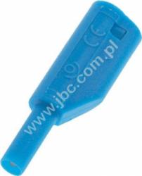 226-IEC-BL Wtyk bezpieczny 2mm, tuleja sztywna, z gniazdem 2mm, przyłącze przykręcane, niebieski, ELECTRO-PJP, 226IECBL