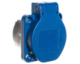 Gniazdo tablicowe 10/16A 2P+Z 230V /50x50/ niebieskie IP54 108-0bc