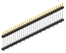 Pin header, 30 pole, pitch 2 mm, angled, black, SLY11SMD13330S
