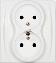 Gniazdo podwójne +0 beżowe LOGO 1LGP-2Z