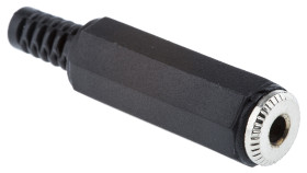 Złącze Jack 3,5 mm Żeński Mono Montaż na kablu Czarny