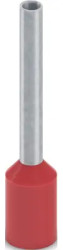 Insulated wire end ferrule, 1.0 mm², 18 mm/12 mm long, DIN 46228-4, UL 486F-E, red, 2100090