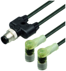 Pepperl+Fuchs 260171 Rozdzielacz i adapter czujnika/aktuatora V1-W-E2-BK1M-PUR-A-T-V1-G, piny: 4, 4, 1 m, 1 szt.