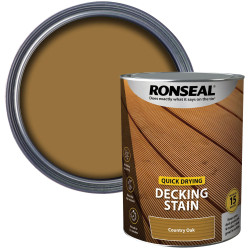 Ronseal 39084 Quick Drying Decking Stain Country Oak 5 litre