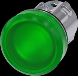Light attachment, illuminable, waistband round, green, mounting Ø 22.3 mm, 3SU1051-6AA40-0AA0