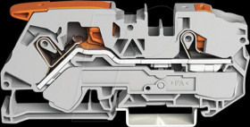 2116-5201 2-wire feed-through terminal, with lever and pusher 16 mm², grey