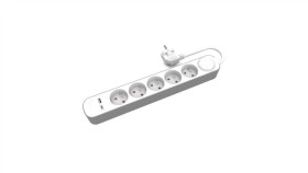 Przedłużacz Stały 5X Z Włącznikiem Oraz Gniazdami Usb A Usb C 3M...