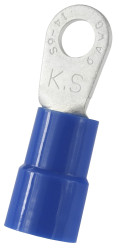 Zacisk oczkowy rozmiar przewodu 14mm² Ø 6.4mm izolowany średnica wew 6.4mm Niebieski RS PRO