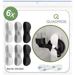 Quadrios 23CA244 Cable Mount 6 Pcs Self-Adhesive Cable Organisers