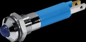 19080357 LED signal light, blue - ultra-bright, 24 VAC/VDC, Ø8 mm, 600 mc