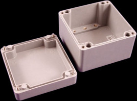 Polyester enclosure, (L x W x H) 120 x 121 x 91 mm, gray (RAL 7035), IP66, 1590ZGRP121