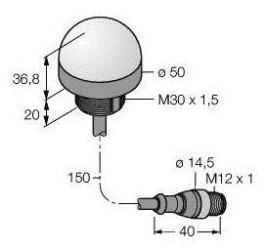 Lampa okrągła Turck K50LRGY6PQP światło ciągłe