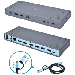i-tec CADUAL4KDOCKUK USB 3.0 / USB-C / Thunderbolt 3 Dual Display Docking Stati