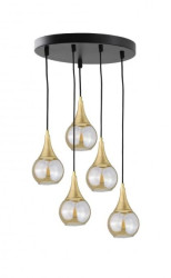 Lampa wisząca nowoczesna 5xE27 LACRIMA HONEY/GOLD