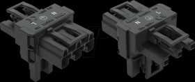 770-615 WINSTA® MIDI, T-distributor 3-pin, 1x plug / 2x socket