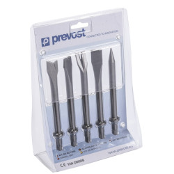 Set of 5 hexagonal-shank chisel