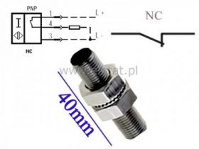 Czujnik ind. LR08BF02DPCY ( PNP, NC, 3P) 40mm